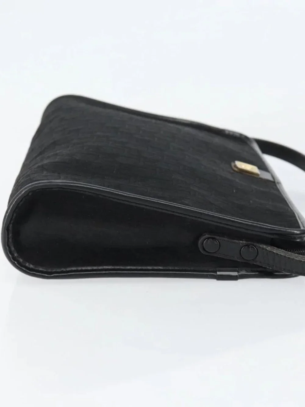 Christian Dior Trotter Canvas Shoulder Bag Black Gold - Picture 3 of 16